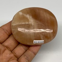155.2g, 2.7&quot;x2.3&quot;x0.9&quot;,Honey Calcite Palm-Stone Crystal Polished @Pakistan,B2446 - £9.75 GBP