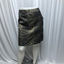 Worthington Skirt Womens 18 Gold Metallic Snake Skin Print Lined Straight NEW - £12.25 GBP