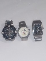 Mickey Mouse US Polo Kenneth Steel Belt Men&#39;s Watch 3 set NON working as is pics - £7.41 GBP