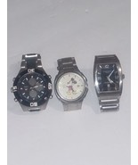 Mickey Mouse US Polo Kenneth Steel Belt Men&#39;s Watch 3 set NON working as... - $9.47