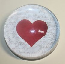 Clear Glass Dome Heart Paperweight - £8.04 GBP