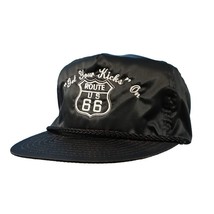 Black Route 66 Cap Hat with Adjustable Back Strap - £6.35 GBP