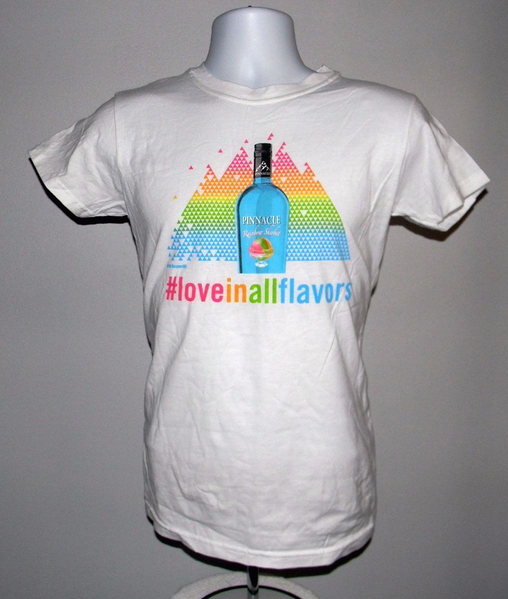 Pinnacle Rainbow Sherbet Vodka T Shirt Large #LOVEINALLFLAVORS Gay Pride - $21.73