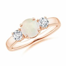 ANGARA Classic Opal and Diamond Three Stone Engagement Ring in 14K Gold - £935.31 GBP