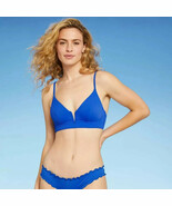 Shade &amp; Shore - Women&#39;s Cobolt Blue Ribbed V-Wire Bikini Top, Sz 38DD - $8.91