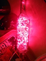 WINE BOTTLE with Red LIGHTS 13&quot; height...Unusual Lamp Item-----FREE POST... - £13.86 GBP