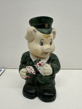 Vintage Ceramic Piggy Bank Statue Mailman Pig W Hat 6 Inch - $312.96 MXN