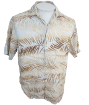 Caribbean Men Hawaiian camp shirt M p2p 23&quot; aloha luau tropical linen tiki bar - £13.97 GBP