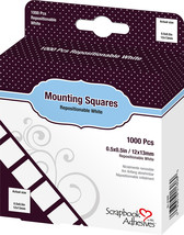 Scrapbook Adhesives Mounting Squares 1000/Pkg-Repositionable, White, .5&quot;... - £11.21 GBP