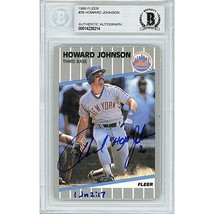 Howard Johnson New York Mets Auto 1989 Fleer Baseball Autographed Card Beckett - £71.18 GBP