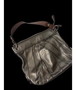 Fossil Purse Bag Shoulder Tote Long Live Vintage Pewter Silver Metallic ... - $55.74
