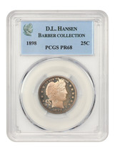 1898 25c PCGS Proof 68 ex: D.L. Hansen - $13,749.75