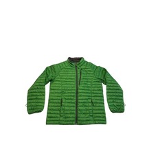 L L Bean Goose Down Puffer Jacket Kids Large 14-16 Green Full Zip Pockets - £37.25 GBP