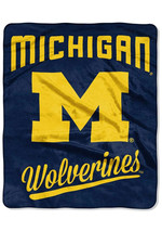 Michigan Wolverines 50&quot; by 60&quot; Plush Raschel Throw Blanket - NCAA-Alumni Design - £33.32 GBP