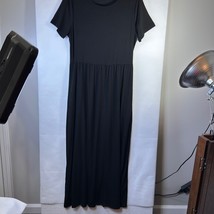 Fashion Maxi Dress with Pockets and short sleeves Casual Comfy Black Dre... - $519.63 MXN