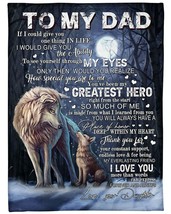  Wolf Father &amp; Daughter Blanket My Dad Greatest Hero I Love You Blankets Gift - £28.30 GBP+