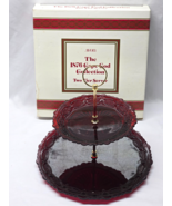 Vintage AVON 10.25&quot; Two Tier Server 1876 CAPE COD Ruby Red Collection - ... - $75.43 CAD