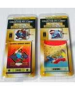 2 Izzy US Olympics Atlanta 1996 Enamel Pins &amp; Holo-Cards Baseball &amp; Yach... - £7.77 GBP