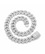 15mm Iced Out Miami Cuban Link Chain - Baguette &amp; Micro Hip Hop Choker N... - $109.99+