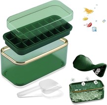 Silicone Ice Cube Tray with Lid Bin and scoop - 24 squares for Whisky, Cocktails - £9.73 GBP