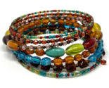 Vintage Multicolored 7 Layer Beaded Wrap Bracelet - $14.24