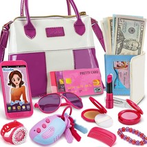 21 Pcs Pretend Purse For Little Girls, My First Play Purses Toy Set For Princess - £17.73 GBP