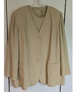 NWT Womens Plus 3 Tamotsu NY Tan Brown 3-Piece Outfit Skirt Suit Jacket ... - €32,95 EUR