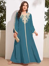 TOLEEN Women Elegant Plus Size Large Maxi Dress 2023 Spring Long Sleeve Muslim T - £78.58 GBP
