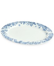 Martha Stewart Collection English Garden Platter Oval Serving Plate Blue White - £64.29 GBP