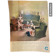 Color Sears Chemstrand Nylon Furniture Fabric Print Ad May 11 1962 Frame... - $8.87