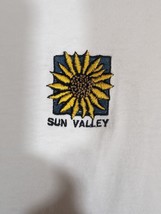 Vintage Sun Valley Anvil Red Bar T-shirt White Medium Embroidered Single Stitch - £11.00 GBP
