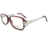 Salvatore Ferragamo Eyeglasses Frames 2664-B 644 Red Silver Crystals 53-... - $65.36