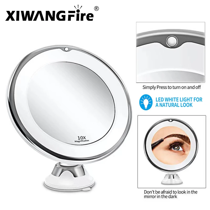 Flexible 10X Magnifying Mirror LED LightingTouch Screen Makeup Light Por... - $19.19+