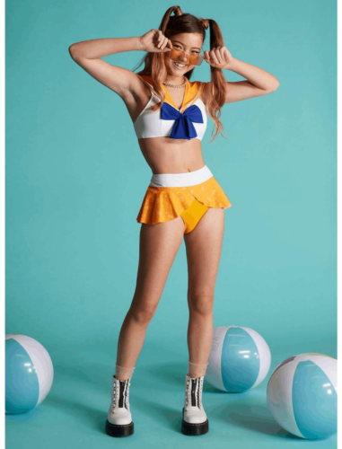 Sailor Moon Sailor Venus Cosplay Bikini Swim suit Set M - $50.00