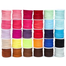 30 Spools Of Faux Leather Laces For Crafts, 2.5Mm Vegan Suede Cord For Beading,  - £31.24 GBP