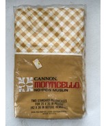 Vintage NOS Cannon Monticello No Iron Muslin Standard Pillowcases Gold C... - $530.69 MXN