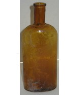 Vintage Amber Brown New York Glass Bottle Vase Prop Barn Dump Dig - €9,41 EUR