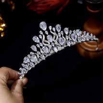 Classic European Royal Crown Wedding Hair Accessories Bride Tiaras Water Droplet - £110.26 GBP