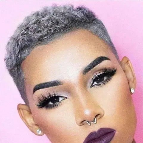 BeiSDWig Synthetic Short Pixie Wigs for Black Women Curly Hairstyle Mixed Gr - £18.38 GBP