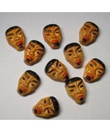 Lot Of 10 Vintage 1960s Weird Tribal Face Masks Resin Coated Cabochon NO... - £10.43 GBP
