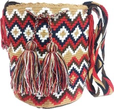 Handmade Wayuu Crochet Tote Bag, Woven Mochila, Colombian Tribal Bag, Be... - $93.10