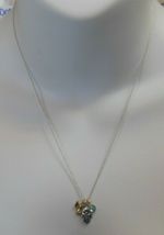 Signed b.u. 925 Sterling Silver Angel, Hamsa &amp; Gem Charm Necklace - $33.41