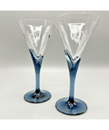 Luigi Bormioli Courvoisier Cognac Cocktail Martini Glasses Blue Stem Set... - £17.47 GBP