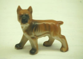 Old Vintage Bone China Boxer Dog Figurine Mini Shadow Box Shelf Decor Japan - £5.45 GBP