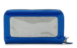 No Boundaries Ladies Zip Around Wristlet Wallet Blue See Through On Side... - £8.78 GBP