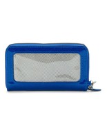 No Boundaries Ladies Zip Around Wristlet Wallet Blue See Through On Side... - $12.12