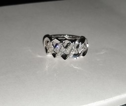 10K White Gold Diamond Round Lattice Band Ring, Size 6, 0.10(TCW), 2.7GR, I2/H - £179.85 GBP
