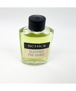 Vintage Schick Electric Pre Shave Lotion Mini Glass Bottle Full USA - $16.90