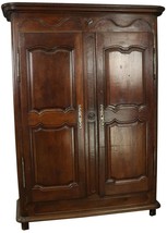 Armoire Antique French Provincial Very Old 1790 Oak Wood Peg Construction Heart - £3,893.49 GBP