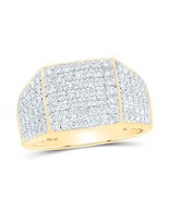 1.50cttw Diamond Square Mens Ring Band 10k Yellow Gold - $1,857.24